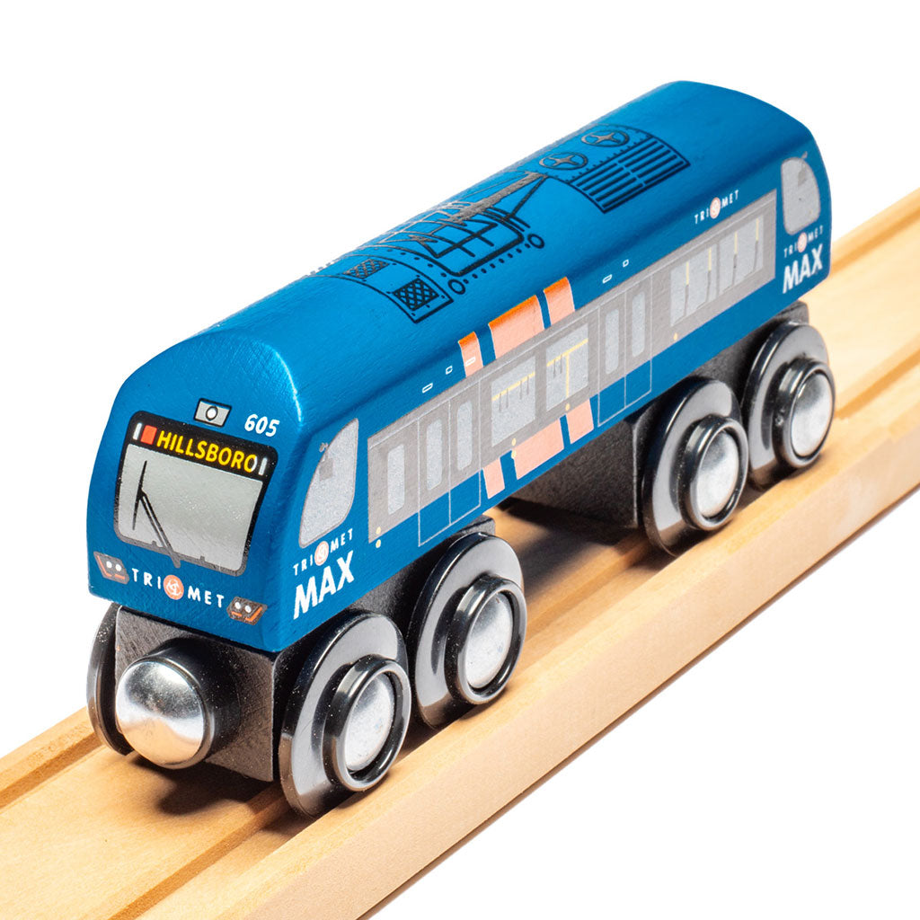12 Inch Train Portland TriMet MAX Light Rail Wooden Train – Tiny Track Toys